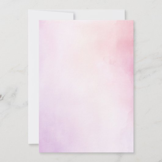 Botanisch Lila & pink Blütendusche Boho Baby Einladung (Rückseite)