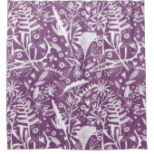 Botanisch Lila und Weiß Duschvorhang (Vorderseite)