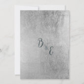 Botanisch-mauve-blaubraune Blütenhochzeit Einladung (Rückseite)