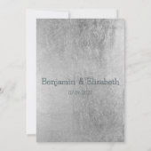 Botanisch-mauve-blaubraune silberne blühende UAWG Einladung (Rückseite)