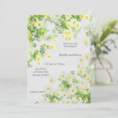 Botanisch mit Blätter und weißen Molsen Einladung (Stehend Vorderseite)