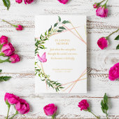 Botanisch mit Schmetterling für Denkmäler Einladung