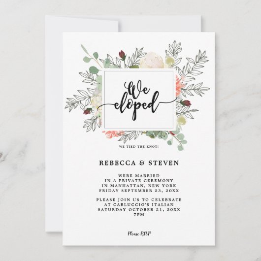 botanisch modern wir erschienen Einladung (Vorderseite)