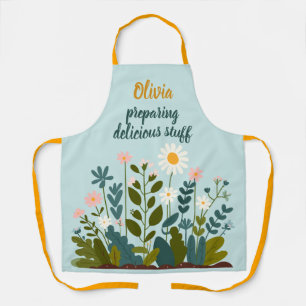 Botanisch moderne elegante Gänseblümchen personali Schürze