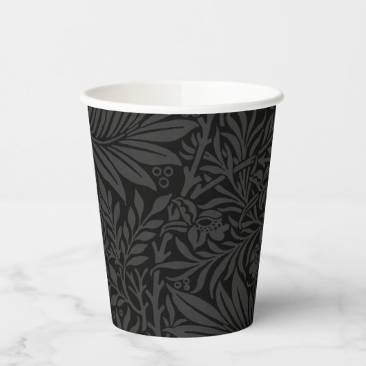 Botanisch-moderne Schwarze Flora Pappbecher (Links)