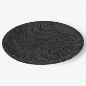 Botanisch-moderne Schwarze Flora Pappteller (Schrägansicht)