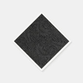 Botanisch-moderne Schwarze Flora Serviette (Ecke)