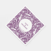 Botanisch-moderne Violettgrafik Serviette (Ecke)