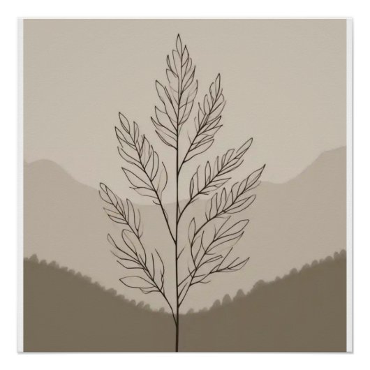Botanisch neutrale Linie Poster (Vorderseite)