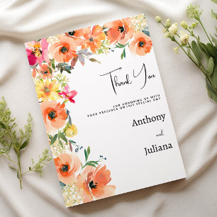Botanisch orange gelb rosa Sommerblume Danke Einladung