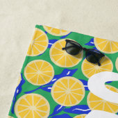 Botanisch Personalisierte, einfache Lemon-Scheiben Strandtuch (Beispiel)