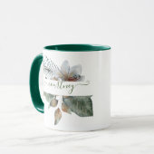 Botanisch personalisierte Wasserfarbe Tasse (Vorderseite Links)