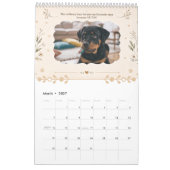 Botanisch Personalisierter Hunde-Foto Einfach Cus Kalender (Mär 2027)