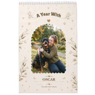 Botanisch Personalisierter Hunde-Foto Einfach Cus Kalender