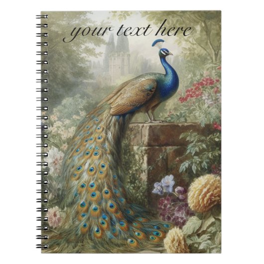 Botanisch: Pfau anpassbar Notizblock (Vorderseite)