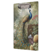 Botanisch: Pfau auf Treppen in einem englischen Ga Klemmbrett (Links)