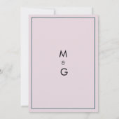 Botanisch pinkfarbene grüne Blüte Save the Date Einladung (Rückseite)