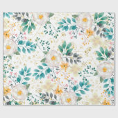 Botanisch rosa aquamarin-orangefarbene Blüte Geschenkpapier (Flach)