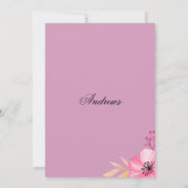 Botanisch-rosa Aquarellfarben-Blume Brautparty Einladung (Rückseite)
