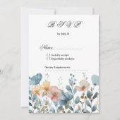 Botanisch-rosa-blaue Frühlingssäule Wildblumen UAW Einladung (Vorderseite)