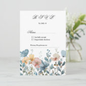 Botanisch-rosa-blaue Frühlingssäule Wildblumen UAW Einladung (Stehend Vorderseite)