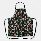 Botanisch-rosa Blume Muster Schürze (Vorderseite)