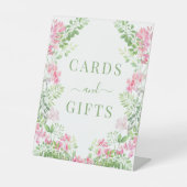Botanisch rosa Blumenkarten und Geschenke für Hoch Sockelschild (Vorderseite)