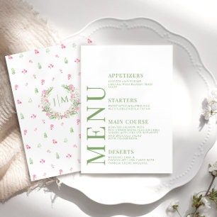 Botanisch-rosa-grüne Blumenkarte Begleitkarte