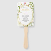 Botanisch rosa, grüne goldene Rahmen Hochzeit Fächer (Vorderseite)