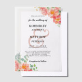 Botanisch-rosa-grüne Hochzeit der Blütenwelt Pergament Einladungen (Versetzt)
