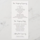 Botanisch-rosa Hochzeitsprogramme für die Blume Wa Programm (Rückseite)