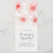 Botanisch-rosa Hochzeitsprogramme für die Blume Wa Programm (Vorderseite)
