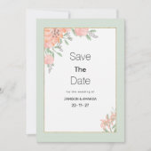 Botanisch-rosa Korallenminze Frühlingsflora Save t Einladung (Vorderseite)