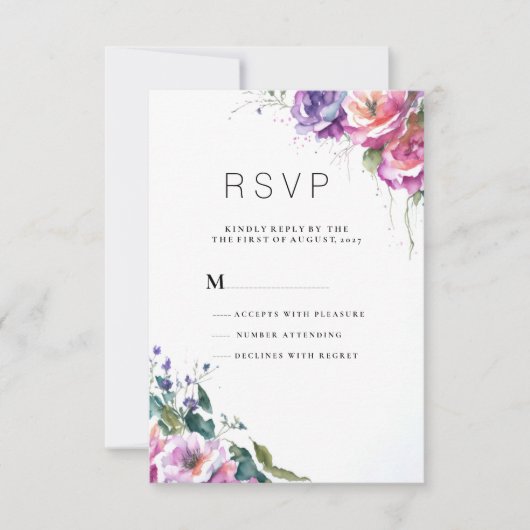 Botanisch rosa lila Korallengrün Blumenkohle UAWG Einladung (Vorderseite)