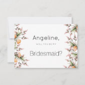 Botanisch-rosa-orangefarbene Blume Einladung (Vorderseite)