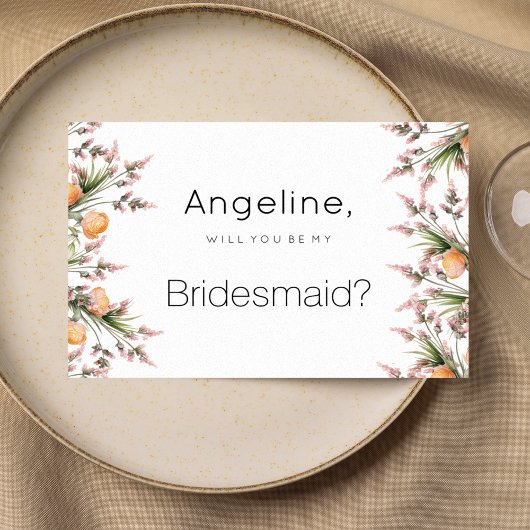 Botanisch-rosa-orangefarbene Blume Einladung