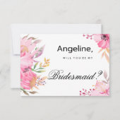 Botanisch-rosa-orangefarbene Blume Einladung (Vorderseite)