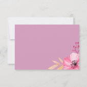 Botanisch-rosa-orangefarbene Blume Einladung (Rückseite)