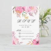 Botanisch-rosa-orangefarbene Blume UAWG Einladung (Stehend Vorderseite)