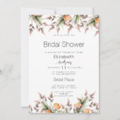 Botanisch-rosa-orangefarbenes Brautparty der somme Einladung (Vorderseite)