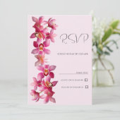 Botanisch-rosa Orchideen-Blume UAWG Einladung (Stehend Vorderseite)
