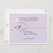 Botanisch rosa Rose, Lavendel UAWG Response Card RSVP Karte (Vorderseite)