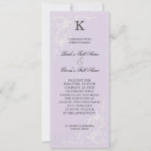 Botanisch-rosa Rose, Lavendelhochzeit Einladung (Vorderseite)