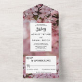 Botanisch-rosa Rosenblüten zauberhafte blumenreich All In One Einladung (Innen Boden)