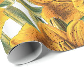 Botanisch-rustikal-orange-grüne Lilie trendy flora Geschenkpapier (Rolleneckpunkt)