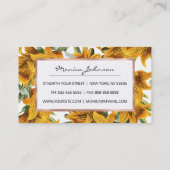 Botanisch-rustikal-orange-grüne Lilie trendy flora Visitenkarte (Rückseite)