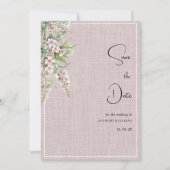 Botanisch rustikal rosa Minze, blumenreich Save th Einladung (Vorderseite)