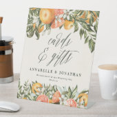 Botanisch-rustikale Citrus orange Karten Geschenke Sockelschild (In Situ)