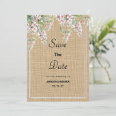 Botanisch-rustikale Elfenbein-Rosa-Minzflora Save Einladung (Stehend Vorderseite)