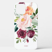 Botanisch-rustikale Wasserfarbe mit Ihrer Monogram Case-Mate iPhone Hülle (Rückseite)